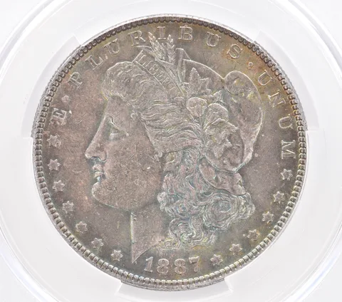 1887 Morgan Silver Dollar MS61 CAC CACg Beautiful Tone *2560