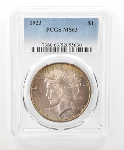 1923 Peace Silver Dollar MS63 PCGS Beautiful Tone a6629