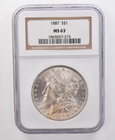 MS63 1887 Morgan Silver Dollar NGC Beautifully Toned *1937