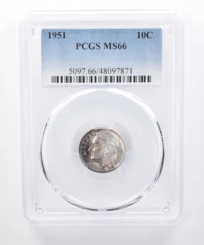 1951 Roosevelt Dime MS66 PCGS Beautiful Tone *8350