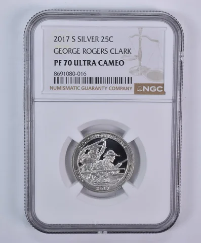 2017-S Washington Quarter ATB Silver George Rogers Clark PF70 UCAM NGC