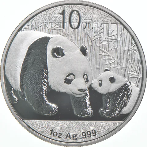 2011 China 10 Yuan Silver Panda 1 Oz .999 Silver