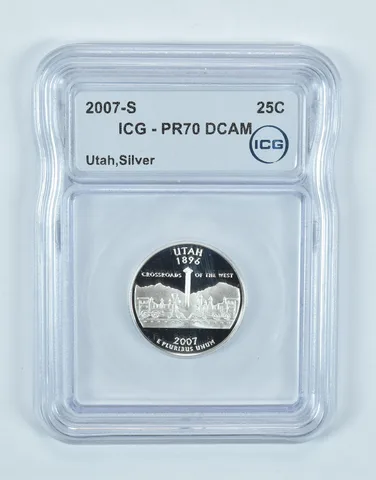 2007-S Washington State Quarter Utah Silver PR70 DCAM ICG
