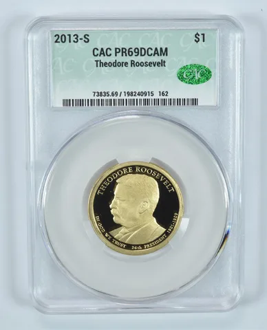 2013-S Presidential $1 Theodore Roosevelt PR69 DCAM CAC CACg