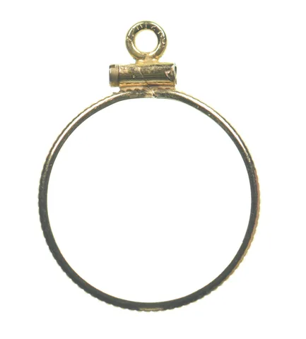 12k 0.6 Gram Gold Filled 15.5mm Coin Bezel Pendant Frame Edge *4908