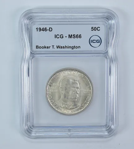 1946-D Booker T Washington Commemorative Half Dollar MS66 ICG
