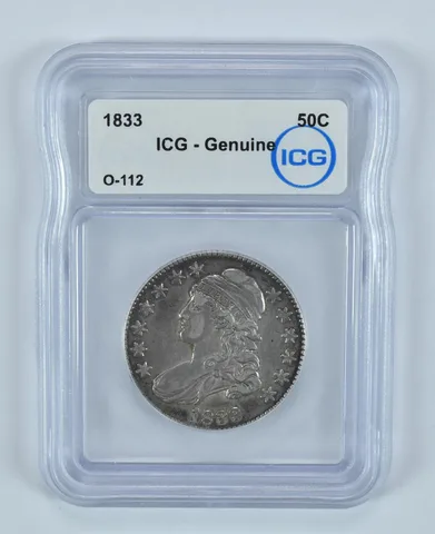 1833 Capped Bust Half Dollar O-112 Genuine ICG *9020