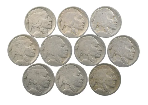 Lot of 105c RAISED GROUND1913 Buffalo NickelsFirst Year Issue! May be P/D/S *629