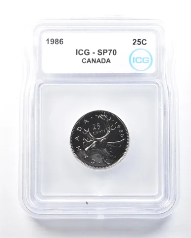1986 Canada 25 Cents SP70 ICG *9007