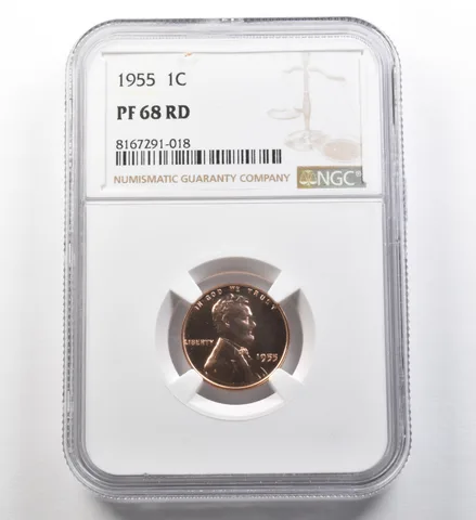 1955 Lincoln Wheat Cent PF68 RD NGC *8110