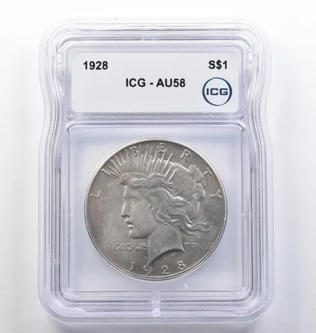 1928 Peace Silver Dollar AU58 ICG *9479