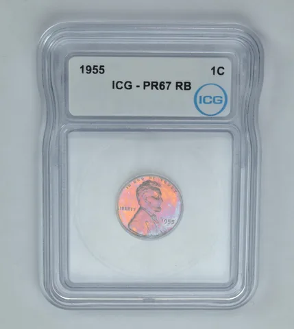 1955 Lincoln Wheat Cent PR67 RB ICG Beautiful Tone a0991