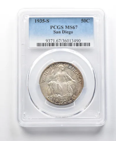 1935-S San Diego Commemorative Half Dollar MS67 PCGS *8577