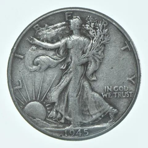 1945-P Walking Liberty Half Dollar CIRC VG+ 90% Silver