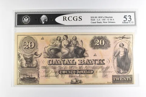 $20 1850s New Orleans, LA Canal Bank Note *8206