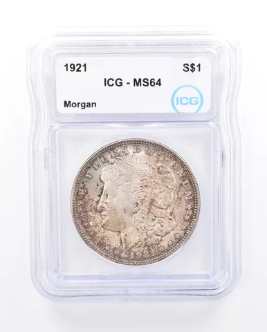 1921 Morgan Silver Dollar MS64 ICG Beautiful Tone *5394