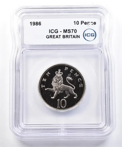 1986 Great Britain 10 Pence MS70 ICG *1590