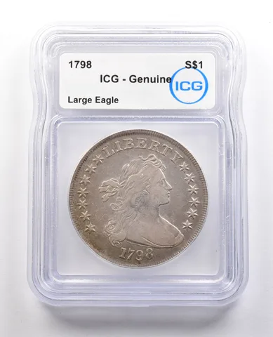 1798 Draped Bust Silver Dollar Large Eagle Genuine ICG *1048