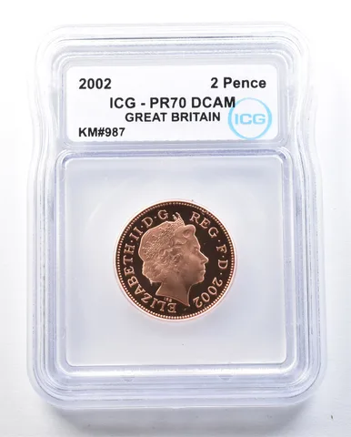2002 Great Britain 2 Pence KM#987 PR70 DCAM ICG *8969