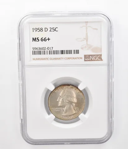 1958-D Washington Quarter MS66+ NGC Beautiful Tone *2351