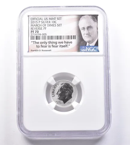2015-P Roosevelt Dime Silver March Of Dimes Set Reverse PF70 NGC *8867