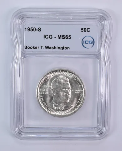 1950-S Booker T Washington Commemorative Half Dollar MS65 ICG