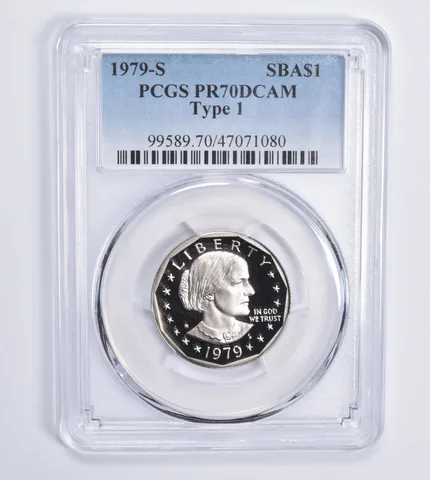 1979-S Susan B Anthony Dollar Type 1 PR70 DCAM PCGS Blue Lbl