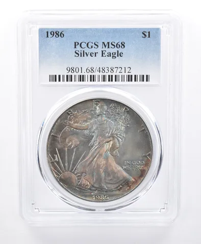 1986 American Silver Eagle MS68 PCGS Monster Tone *8643