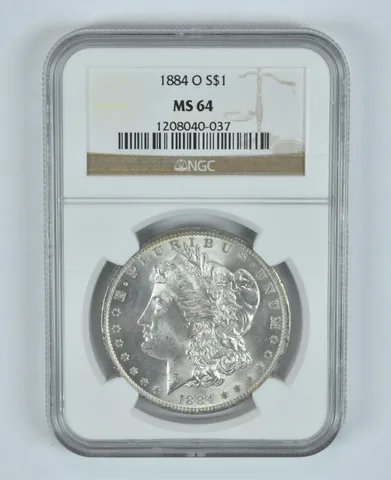 MS64 1884-O Morgan Silver Dollar - Graded NGC Rainbow Toned *0749