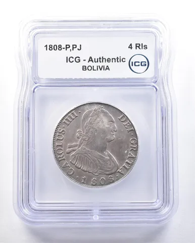 1808 P PJ Bolivia 4 Reales Authentic ICG *3933