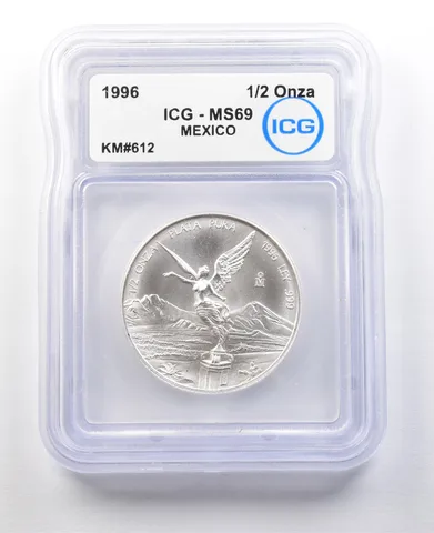 1996 Mo Mexico 1/2 Onza Silver Libertad MS69 ICG *8796