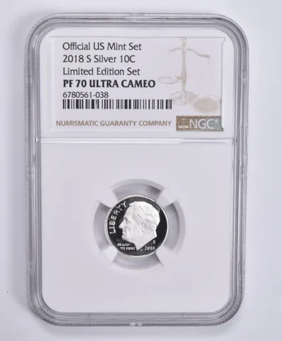 2018-S Silver Roosevelt Dime Limited Edition PF70 UCAM NGC BROWN Lbl