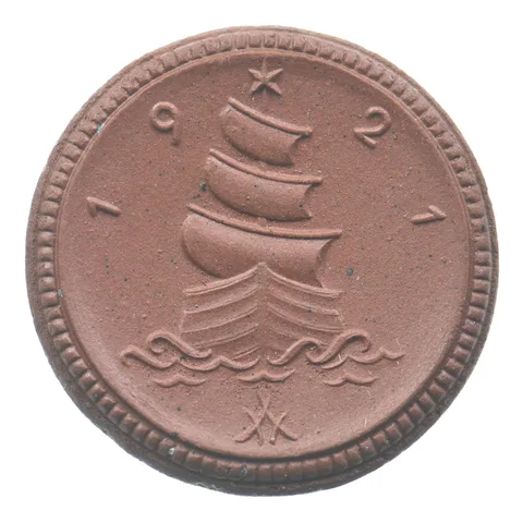 1921 Saxony 1 Mark Porcelain Notgeld Ceramic *0140