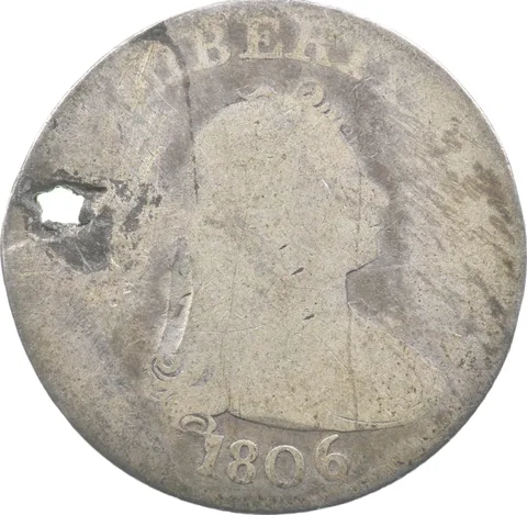 1806 Draped Bust Quarter Holed *1879