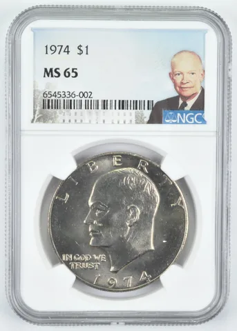 1974 Eisenhower $1 MS65 NGC Special Lbl