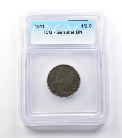 1811 Classic Head Half Cent Genuine BN ICG a9865