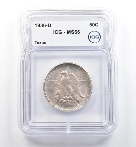 1936-D Texas Commemorative Half Dollar MS66 ICG *6475