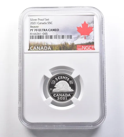 2021 Canada 5 Cents Silver Proof Set Beaver PF70 UCAM NGC *7102