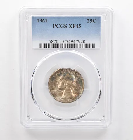 1961 Washington Quarter XF45 PCGS Beautiful Tone *0319