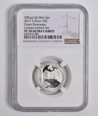 2017-S Silver Ozark Riverways Quarter Limited Edition PF70 UCAM NGC