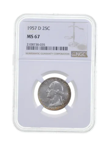MS67 1957-D Washington Quarter - Graded NGC Insane Color a4215
