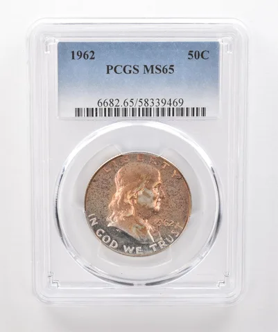 1962 Franklin Half Dollar MS65 PCGS Beautiful Tone *1926