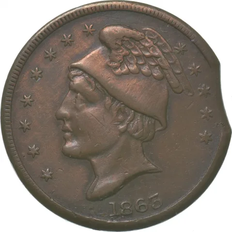ERROR 1865 Pittocks New Depot Civil War Store Token Pittsburg PA765P-14A a8069