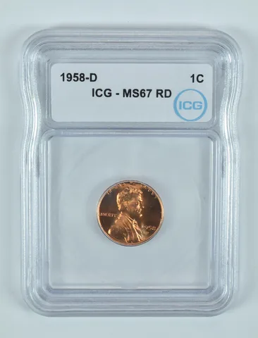 1958-D Lincoln Wheat Cent MS67 RD ICG