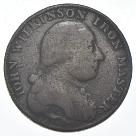1787 United Kingdom Half Penny - Wilkinson Forge a8428