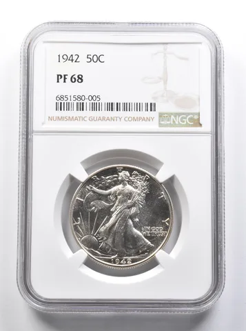 PF68 1942 Walking Liberty Half Dollar NGC a8413