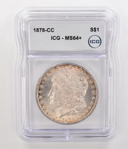 1878-CC Morgan Silver Dollar MS64+ ICG Peripheral Tone *4767