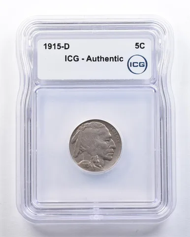 1915-D Indian Head Buffalo Nickel Authentic ICG *1633