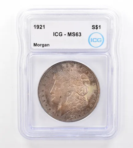 1921 Morgan Silver Dollar MS63 ICG Beautiful Tone *7317