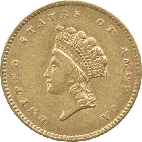 1854 $1 Indian Princess Head Gold Dollar a7646